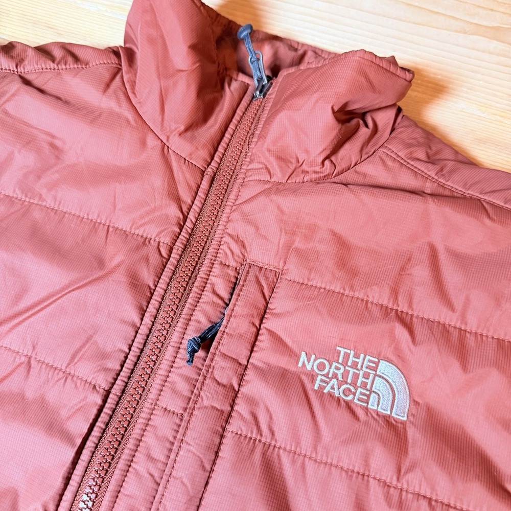 The North Face Mens Insulated Puffer Jacket Rust Orange Full Zip Small S/P